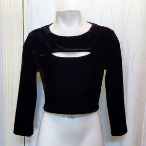 Jodi Kristopher Black Velvet Crop Top